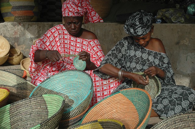 Women Weaving Baskets